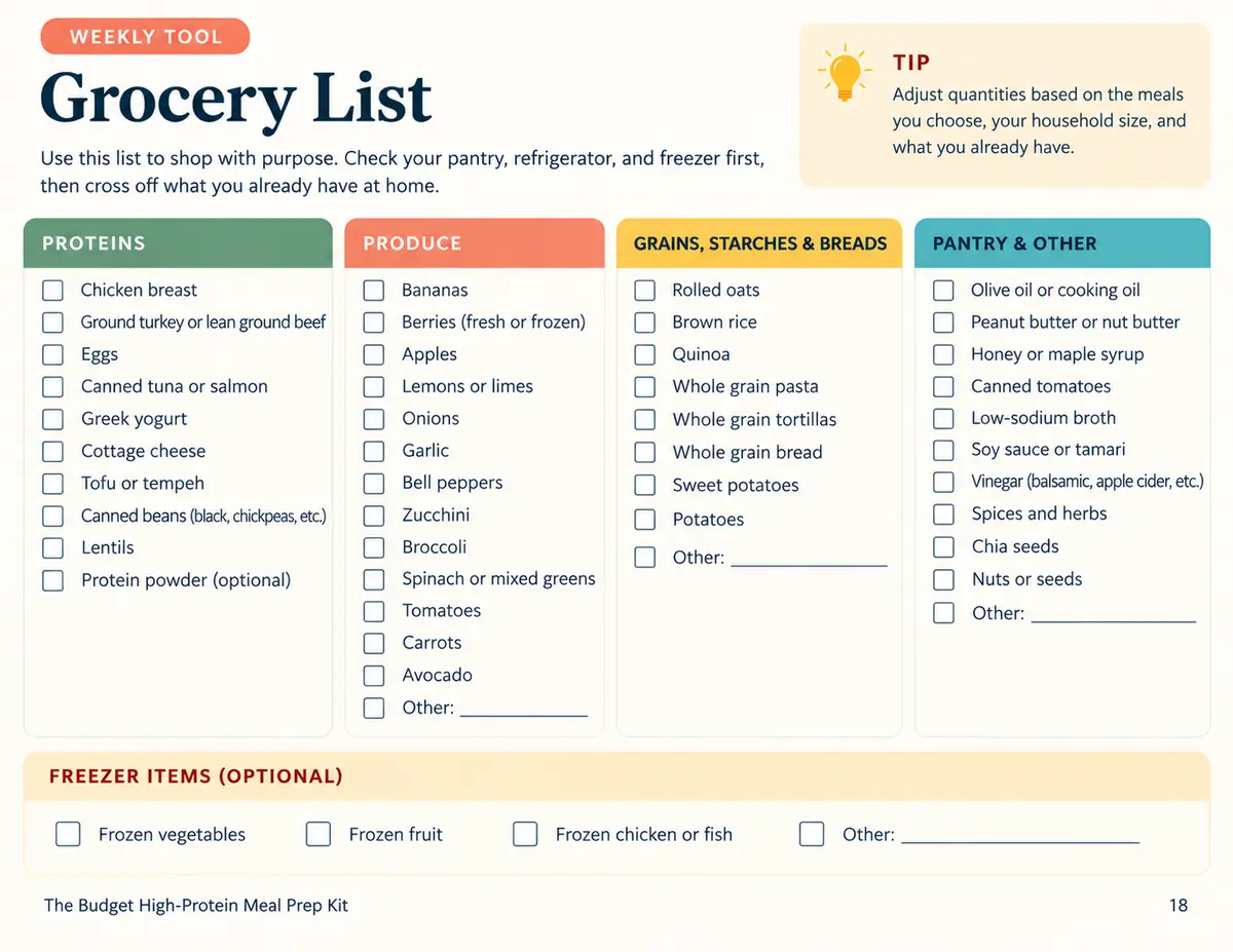 Preview of a real grocery list page